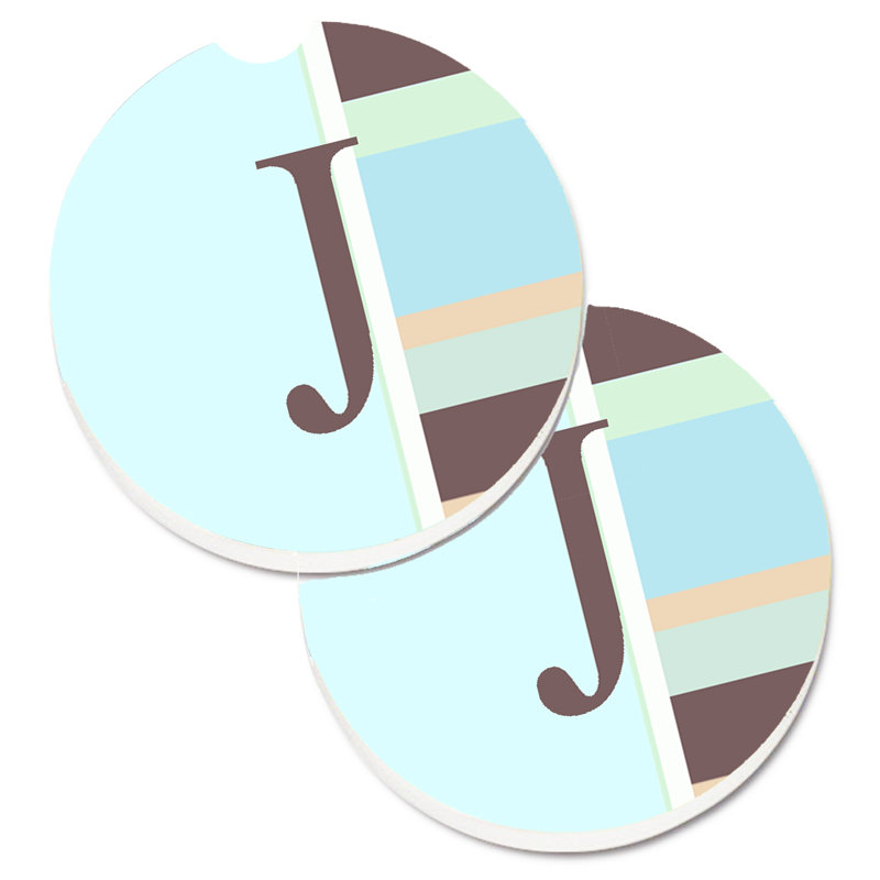 Sous-verre voiture monogramme initial, J, Mauve