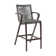 Aleksandrina Outdoor Counter or Bar Height Bar Stool with Arms in Eucalyptus Wood and Rope