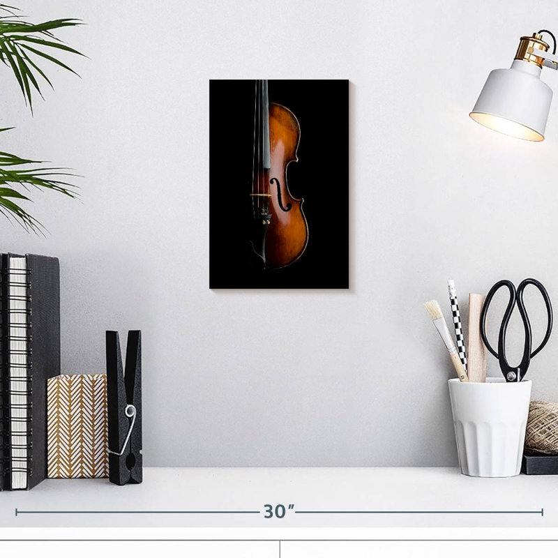 Abarca Shiny Violin On Black, 12" H x 8" W