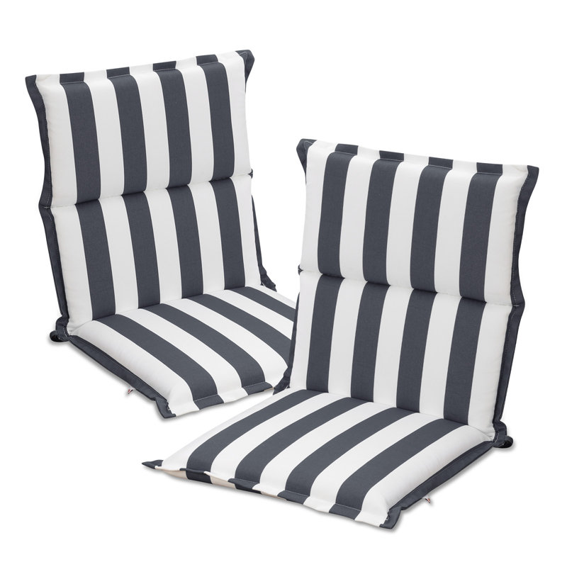 2 Pack Outdoor Chair Cushions, 100x50x6 cm, Grey