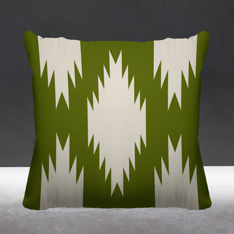 Coussin intérieur / extérieur Yuma Southwestern, L 19 po x H 19 po, Chartreuse