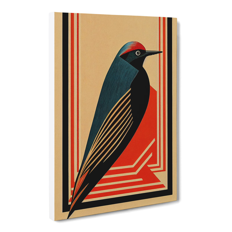 CAN-V0523-2948X Woodpecker Style - Wrapped Canvas Print, 60cm H x 40cm W x 3cm D