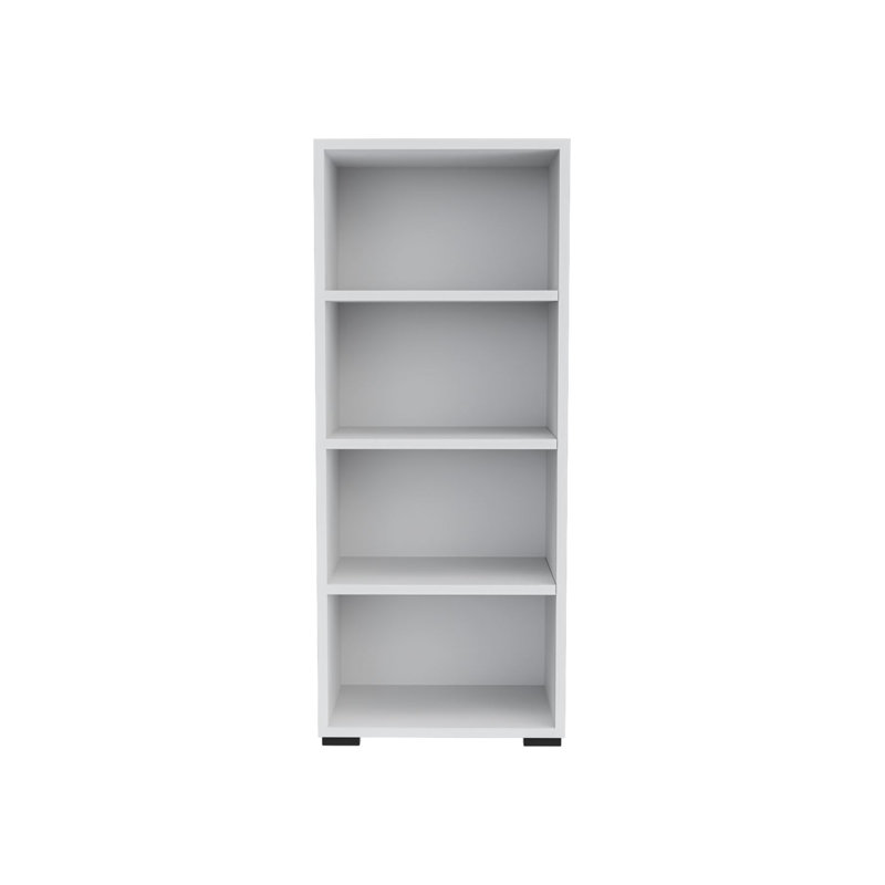 Modern White Bookshelf, 100% Melamine Coated Particle Board, 17.9 x 42.9 x 11.8 inches | Numerous Shelves, Wall-Mountable | Elegant Design for Home Office & Living Room, Durable & Stylish Storage Solution