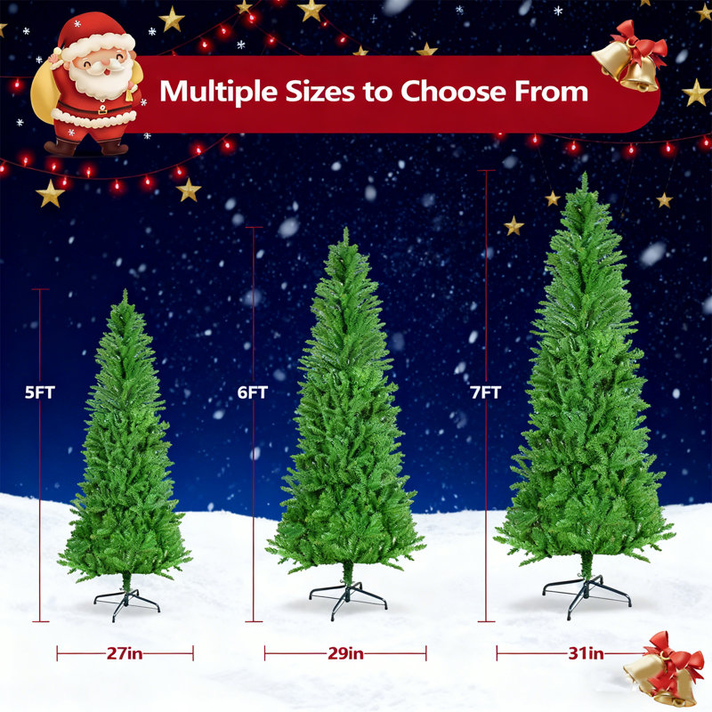 Arbre de Noël 5 pi avec arbre 556 pointes et forme classique, H 5 pi