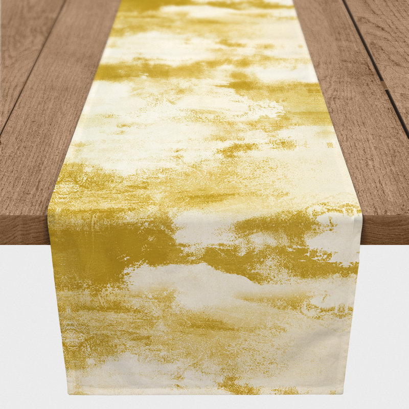 Chemin de table Askey, 90 po x 16 po, Jaune