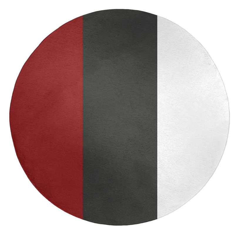 Tapis rouge/gris, Rond 5 pi