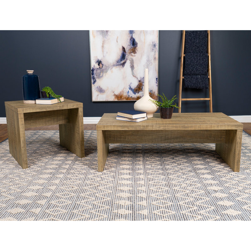 2-Piece Rectangular Coffee And End Table Set In Mango