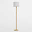 Lampe sur pied traditionnelle en bois massif avec colonne perlée et ampoule 3 couleurs incluse-417680901