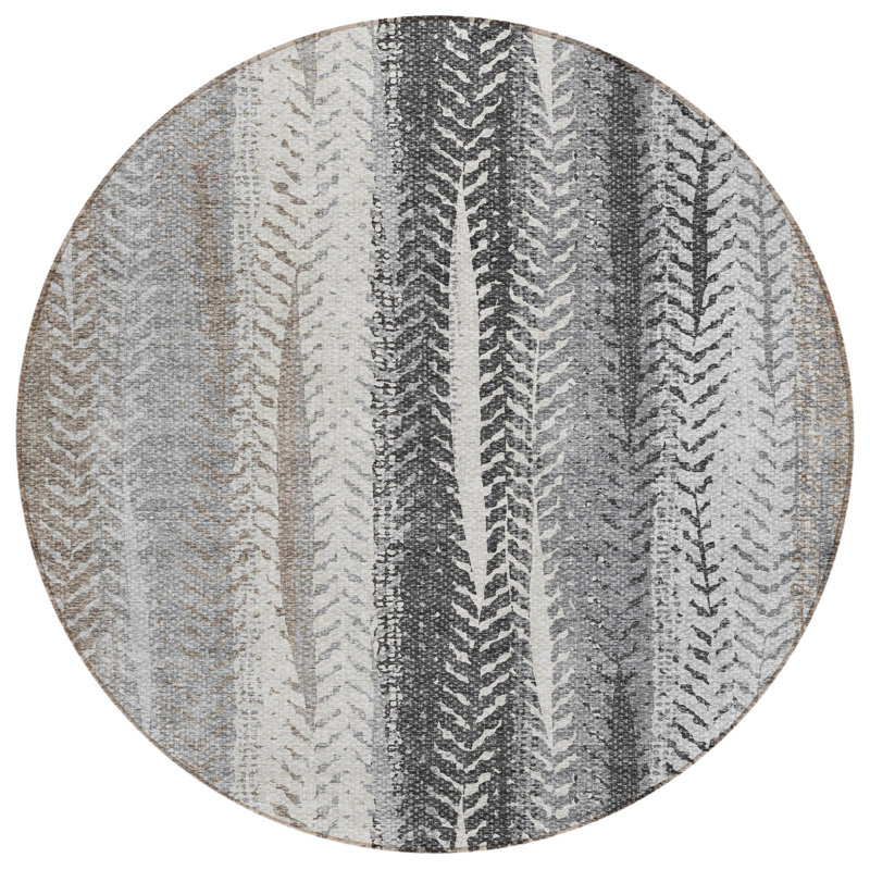 Tapis d'intérieur rond lavable ivoire 8 pi