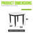 Modern Outdoor Elegance Arc 23.6''Side Table With Greek White Marble-Inspired Sintered Stone Top, Aluminum Frame,Ember Black Finish, Post Tapered Legs & Rounded Corners,Weatherproof & Rust-Free
