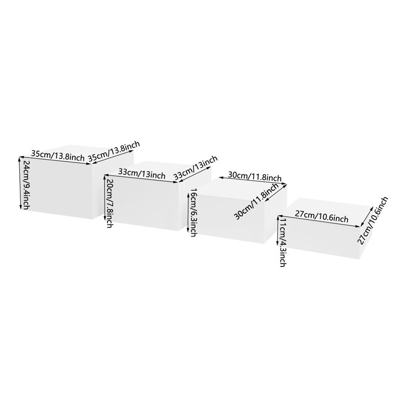 4PCS Acrylic Display Risers With Hollow Bottom