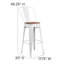 Tabouret de bar ou de comptoir en métal Marian avec dossier et siège en bois Marian-2101696434-2101696429-2127243145