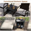 Square Metal Outdoor Side Table With Umbrella Hole , 55cm cm W 55cm cm D
