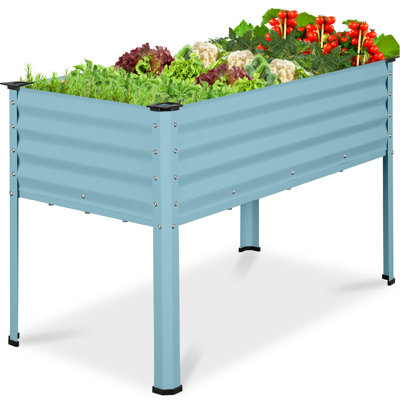 Lit de jardin en métal galvanisé surélevé avec protecteurs de coin 48 po x 24 po x 30 po