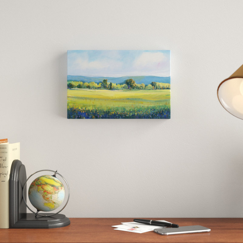 «Partly Cloudy I», peinture sur toile, H 8 po x l 12 po, Toile tendue