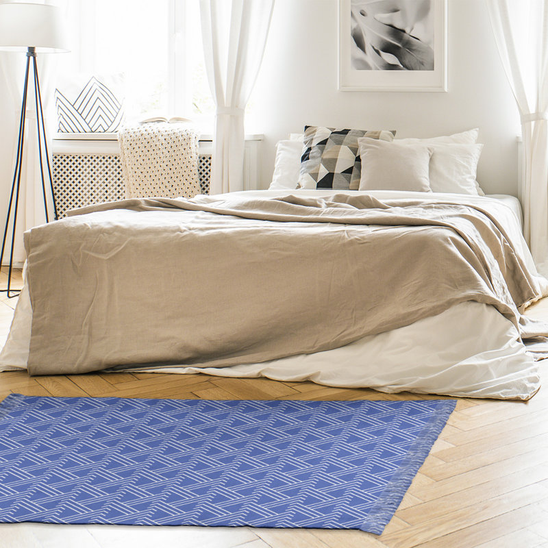 Tapis bleu zig classic zag area, Non