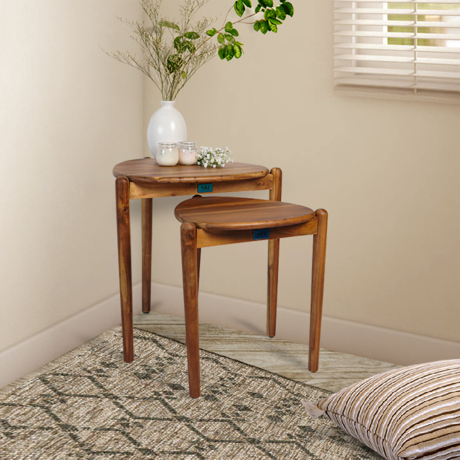 Latitude Run?? 2 Piece Solid Wood Nest of Table Set | Wayfair