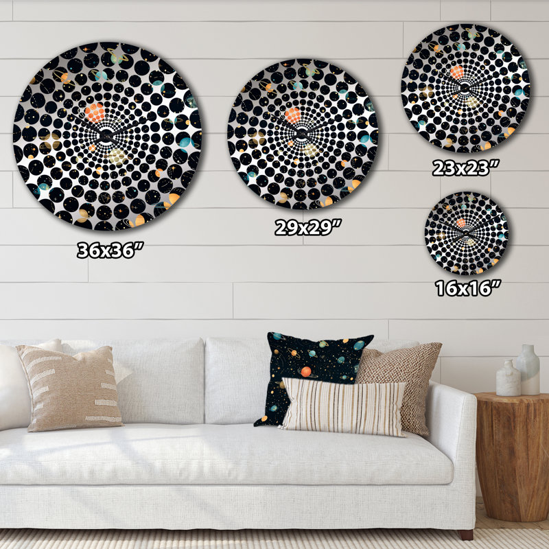 Motif de constellations célestes pour adolescents - Horloge murale géométrique, Médium