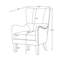 Fauteuil à oreilles rembourré avec garniture cloutée