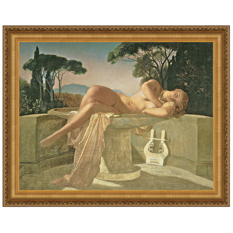 «Girl in a Basin 1845» par Paul Delaroche - reproduction d'art sur toile, H 39,75 po x l 49,25 po x P 1,875 po