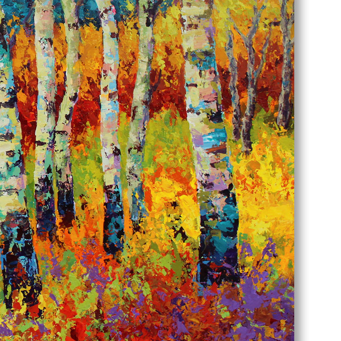 Autumn Birch Trees Abstract Landscape Canvas Art