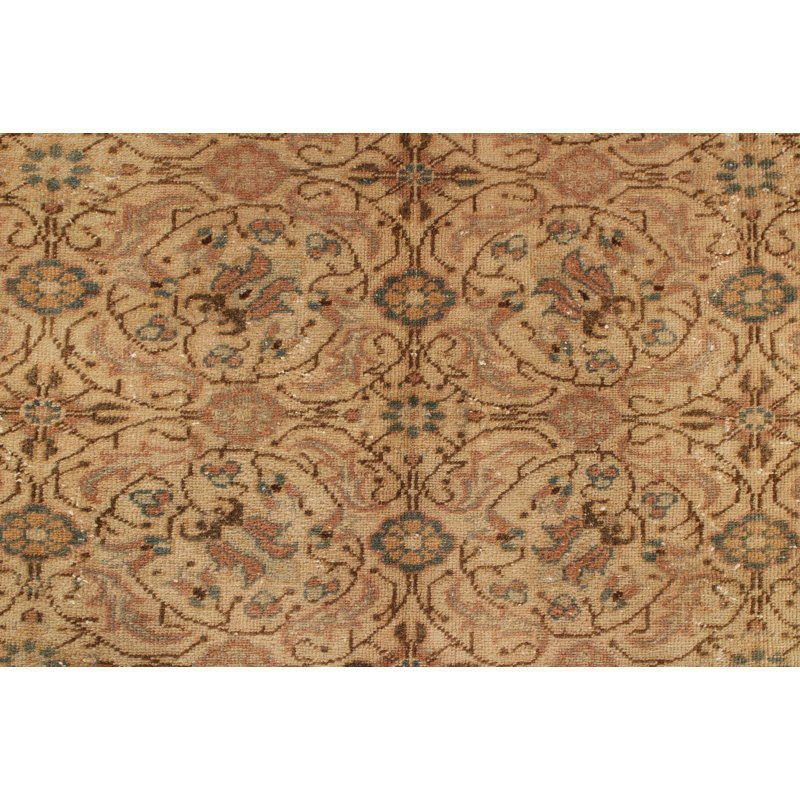 Tapis traditionnel turc ivoire et brun 8 x 12