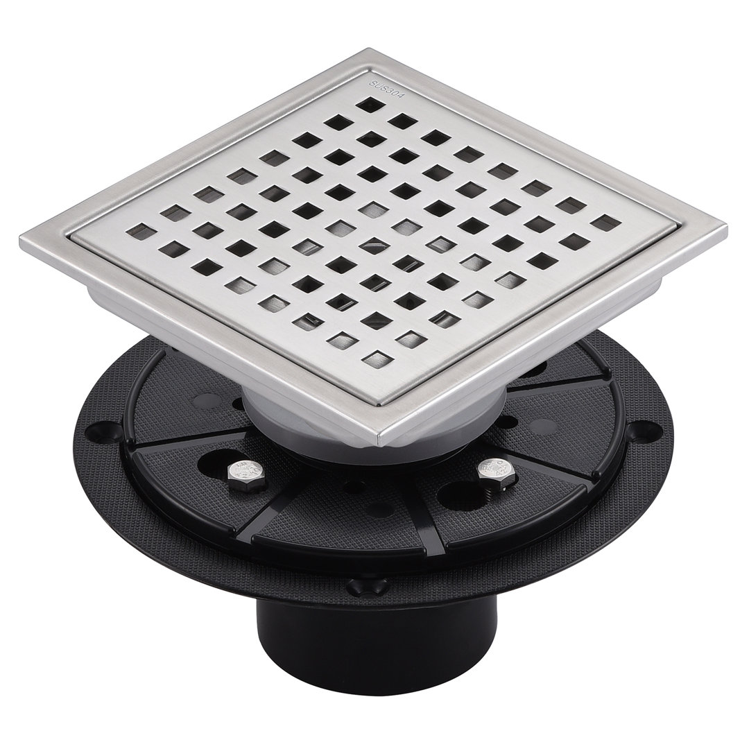 5.91'' Square Grid Shower Drain With Flange AngleSimple 