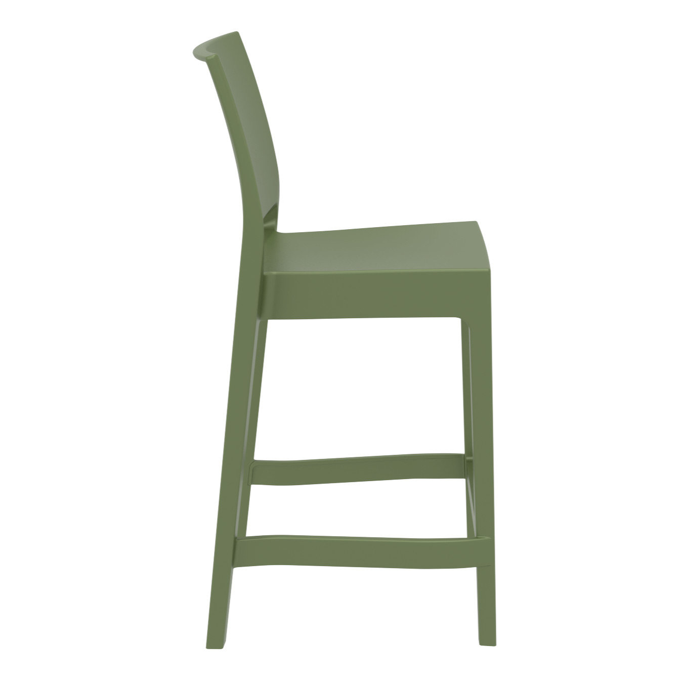 Adrienne Outdoor Bar Stool, Olive Green, 25.5"
