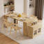 Table de salle à manger extensible moderne en bois naturel 71 po avec buffet intégré, 2-4 places