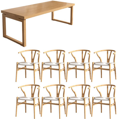 Nordic style solid wood dining table set