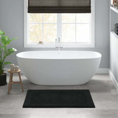1 tapis de salle de bain réversible 100% coton 3000 g / m² touffeté 3000 g / m²