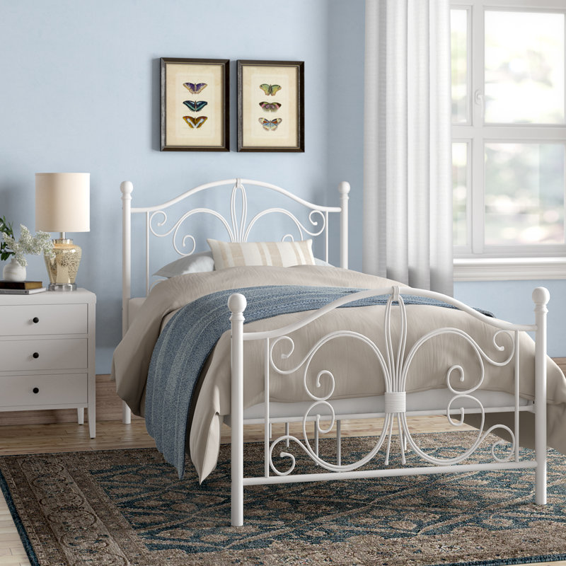 Pattonsburg Metal Open-Frame Bed, Twin, White