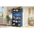 70.9" Navy Blue Rustic Kitchen With Power Outlets, Wine Bottle Storage, And Led Strip For Living Space Cabinet Dining Room-409773970