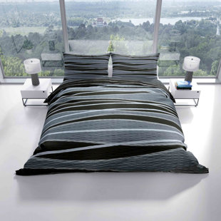 Anaika Grey/Black Duvet Cover Set