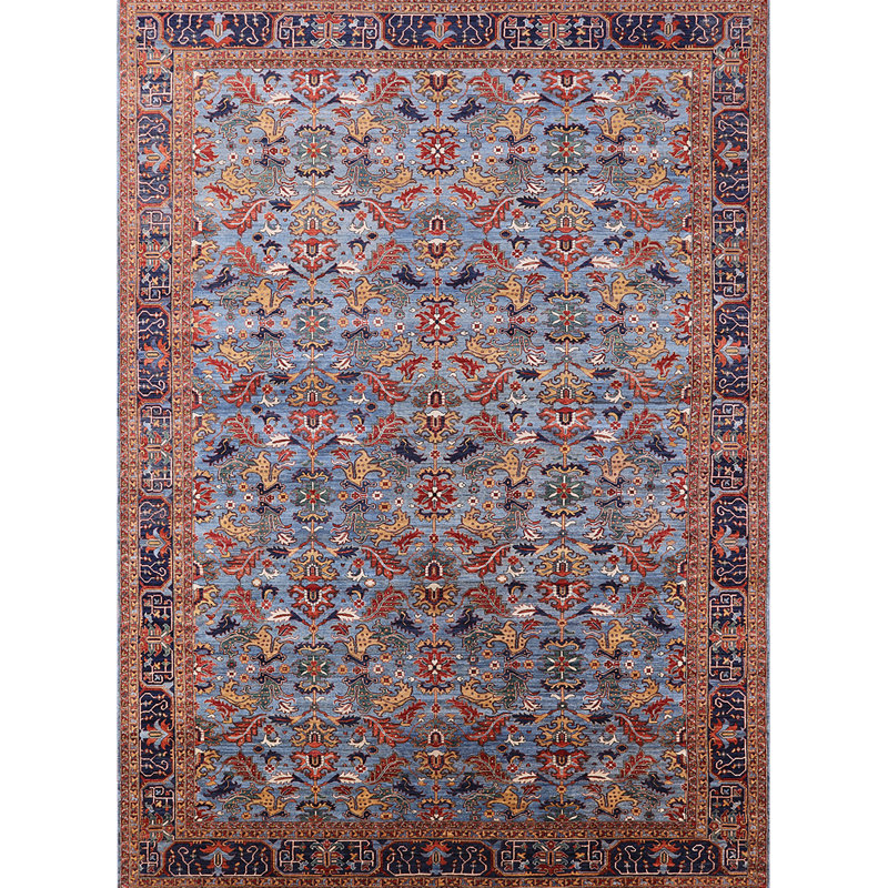 Tapis oriental rouge clair / bleu clair Riehle, Rectangle 8 pi x 10 pi