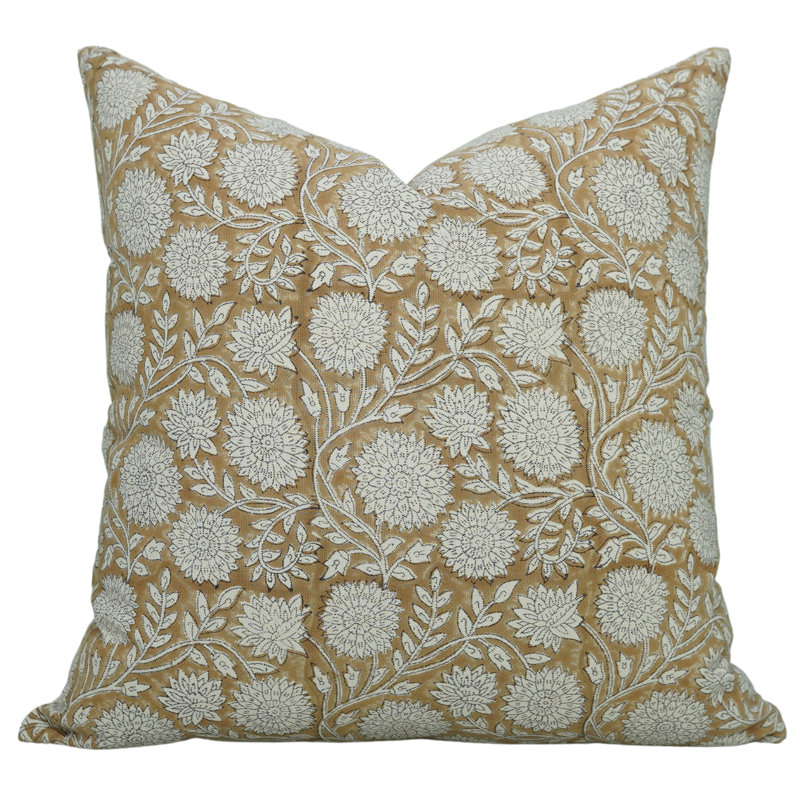 Housse de coussin en coton Floral, H 12 po x l 20 po, Rectangulaire