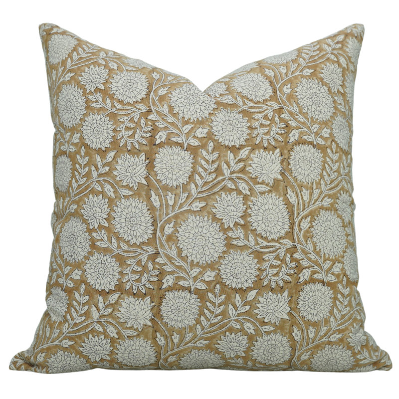 Housse de coussin en coton Floral, Rectangulaire, H 14 po x l 20 po