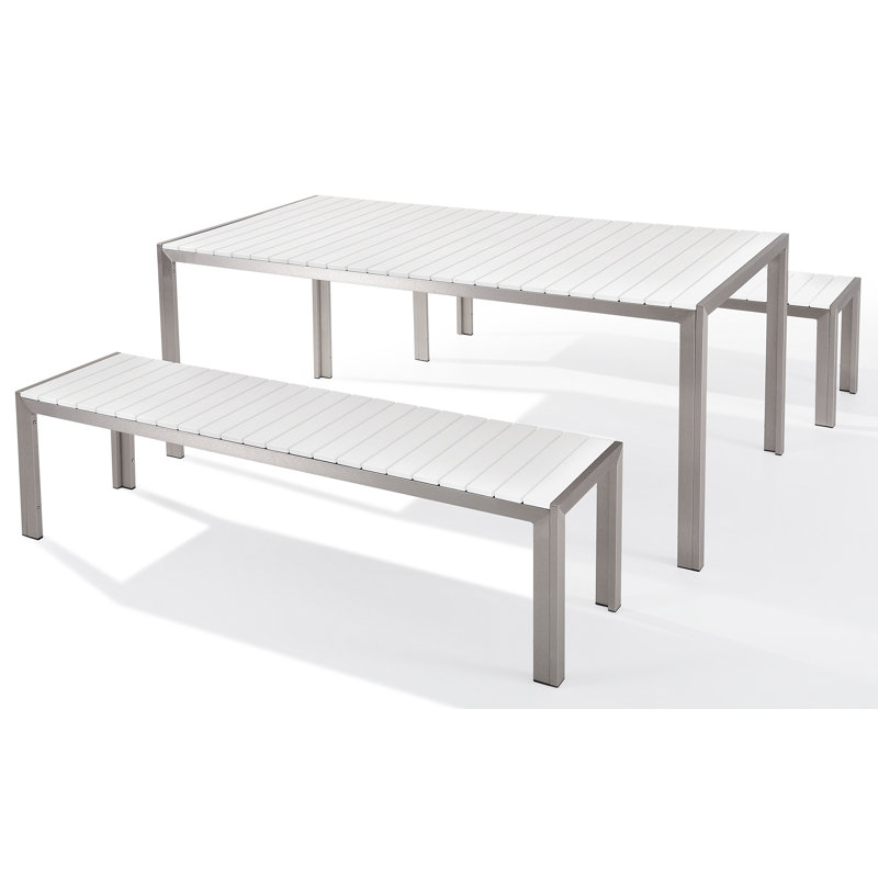6 - Person Wood Patio Dining Set with Rectangular Table