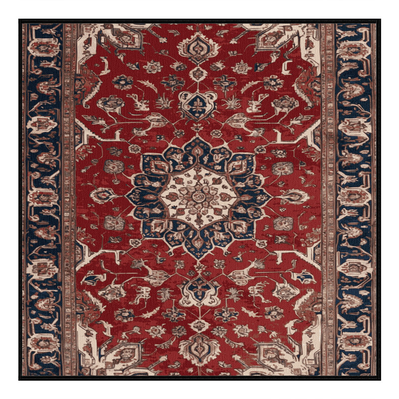 Machine Washable Persian Brown Area Rug, Square 3'