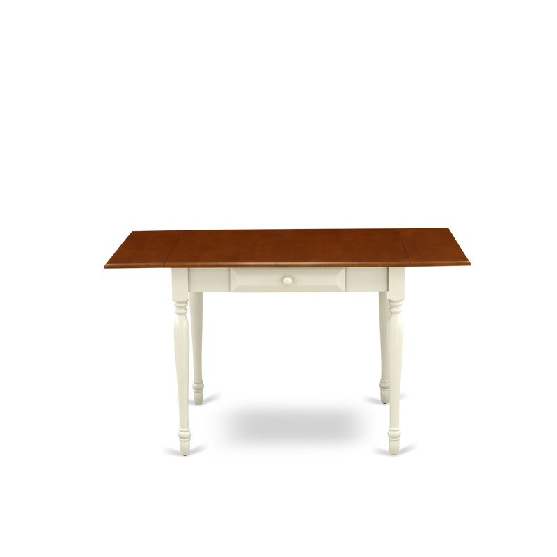 5 Piece Dinette Set for 4 Includes a Rectangle Dining Room Table with Dropleaf and 4 Dining Chairs, Buttermilk & Cherry