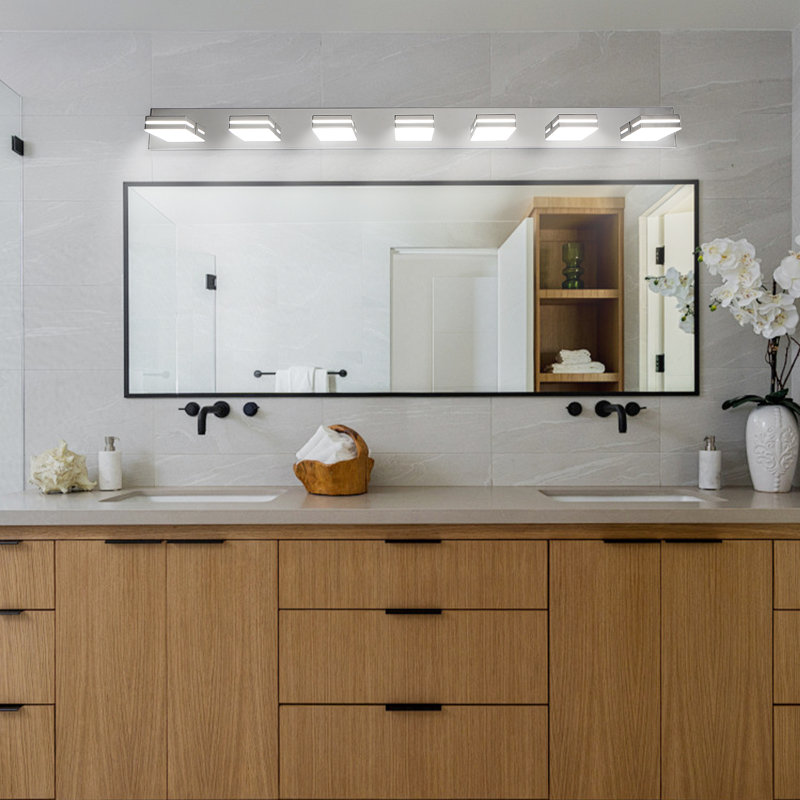 1-Chrome rectangular LED dimmable Vanity Light