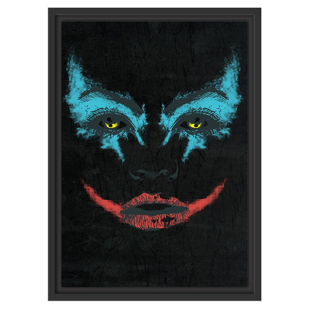 Gerahmtes Wandbild Der Joker Schwarz