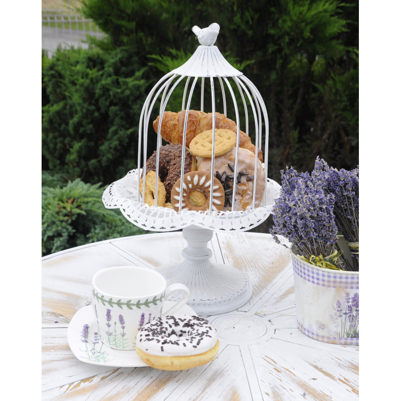 35cm Steel Cake Plate in Antique White