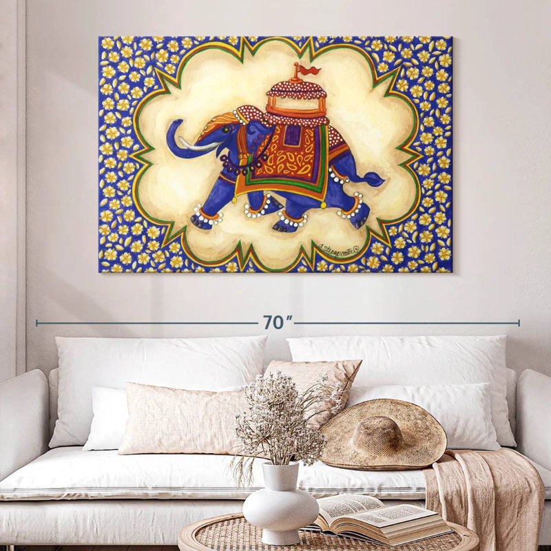Elephant Cartouche Facing Left, 34" H x 51" W