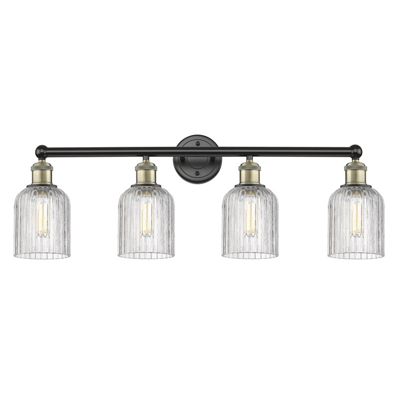 Fiennes 4 - Light Dimmable Vanity Light, Black Antique Brass, Clear