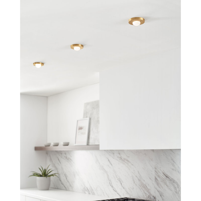 Ebell 1 - Light LED Flush Mount, Antique Nickel