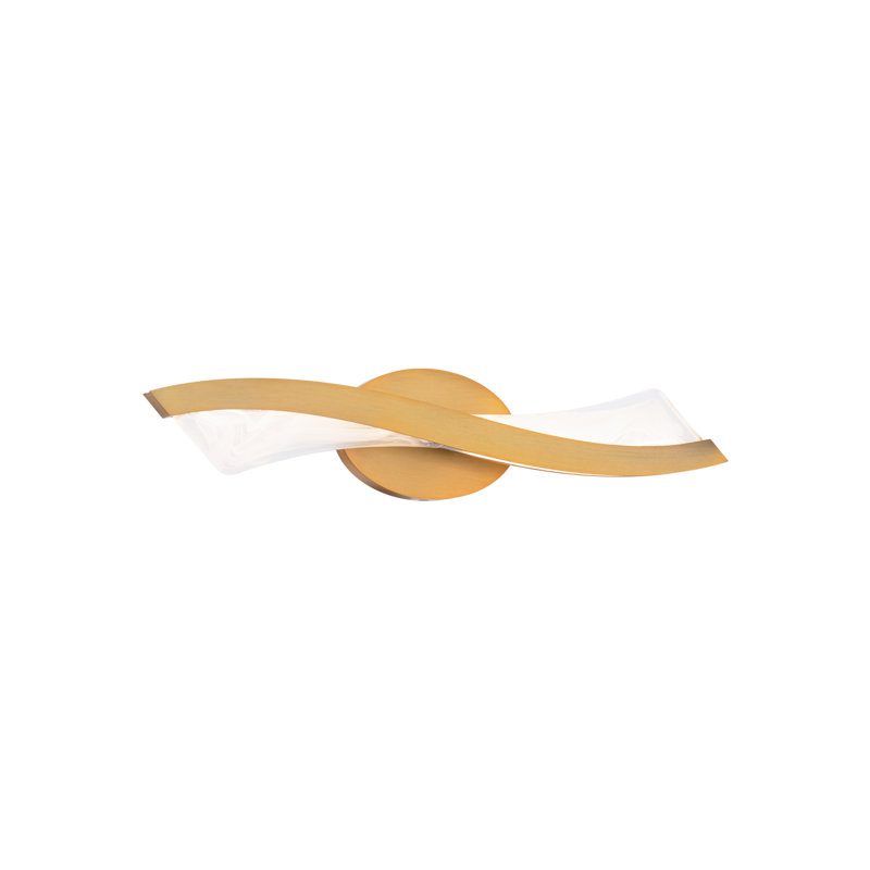 22-Inch Aged Brass Curved LED Bath Vanity Light