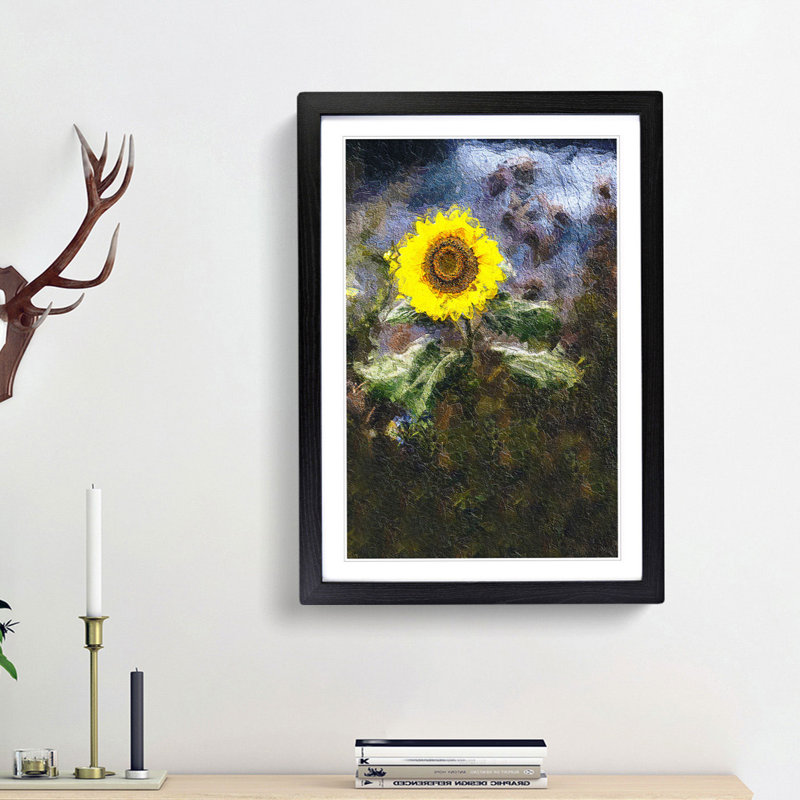 Sunflower - Picture Frame Painting Print, 48cm H x 36cm W x 2cm D, Black Framed