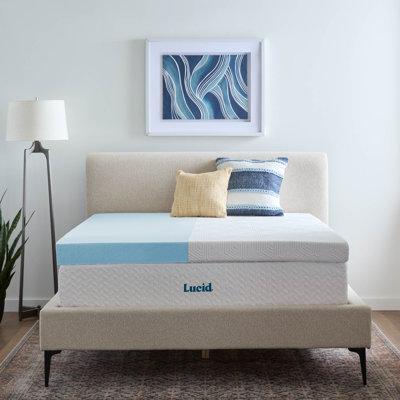 Surmatelas en mousse viscoélastique imprégnée de gel de 4 po avec housse Lucid - simple TG