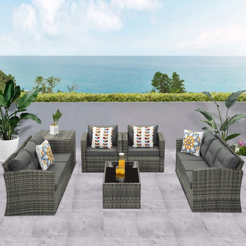 UH-C09 8 - Person Patio Conversation Set, Grey, Grey